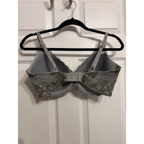 Natori 36DDD Underwire T-Bra Adjustable Straps Lace Lined Cups Gray Lingerie - Picture 4 of 9